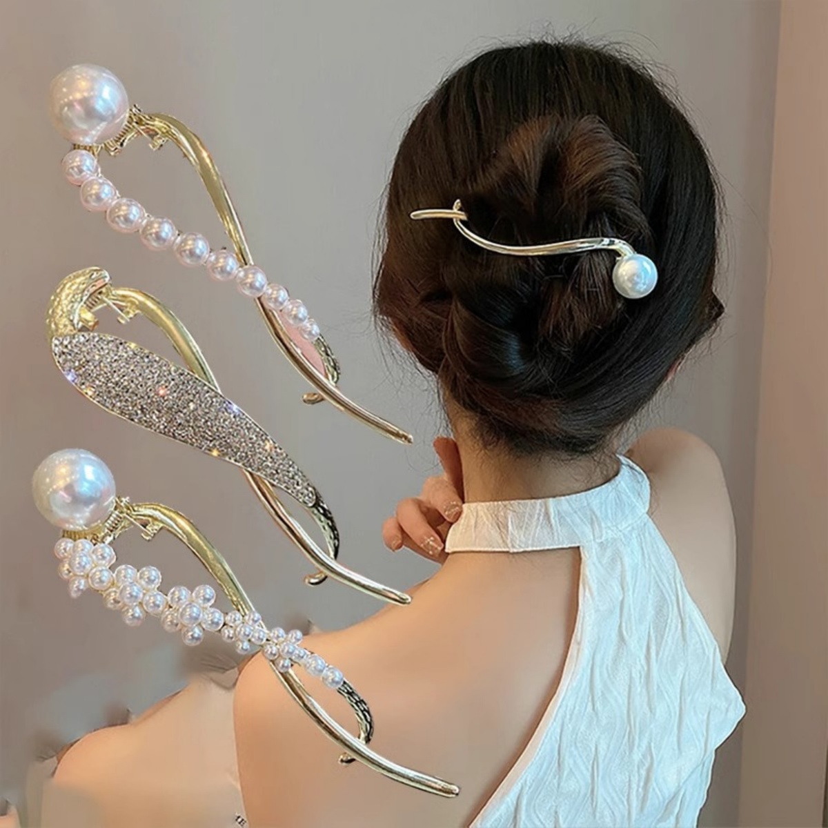Elegant Glitter Pearl Hair Cli - Korean Lifestyle & Kids Boutique avis et prix