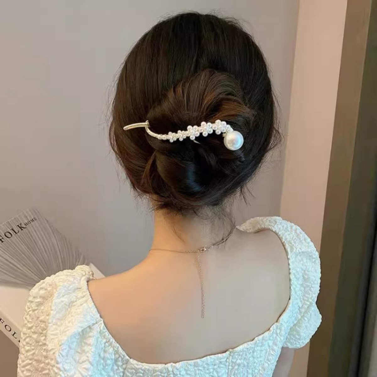Elegant Glitter Pearl Hair Cli - Korean Lifestyle & Kids Boutique avis et prix