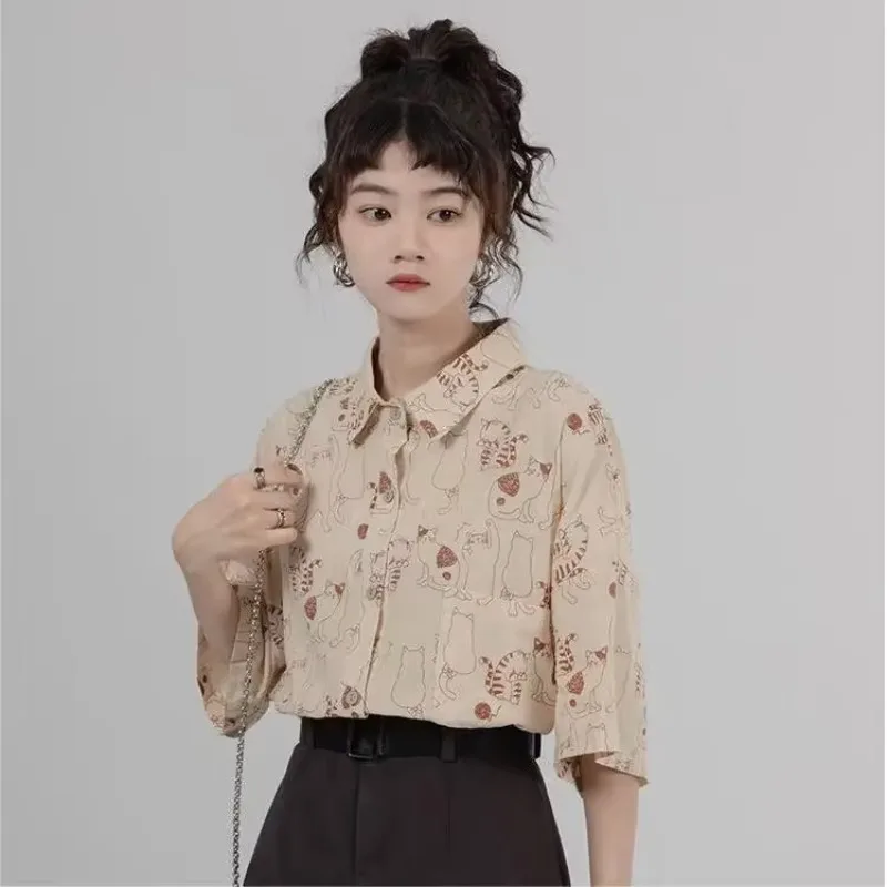 Shirts Women Corduroy Patch Po - Korean Student Lifestyle avis et prix