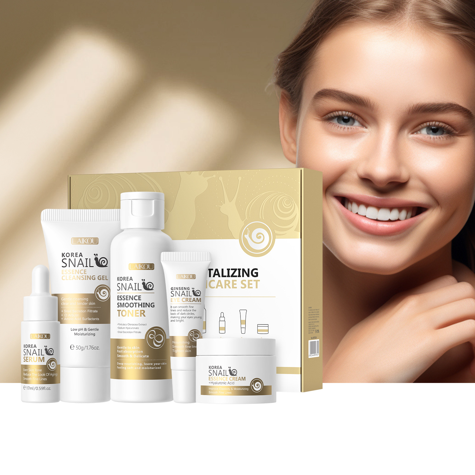 5pcs Boxed Korea Snail Skin Ca - Korean Skincare Routine avis et prix