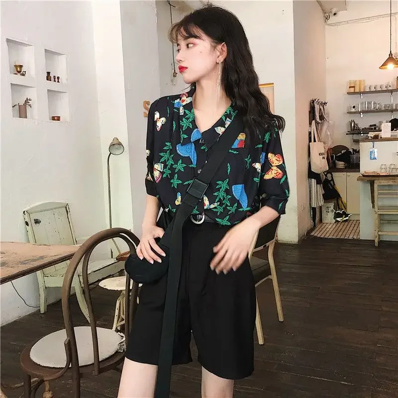 Shirts Women Corduroy Patch Po - Korean Student Lifestyle avis et prix