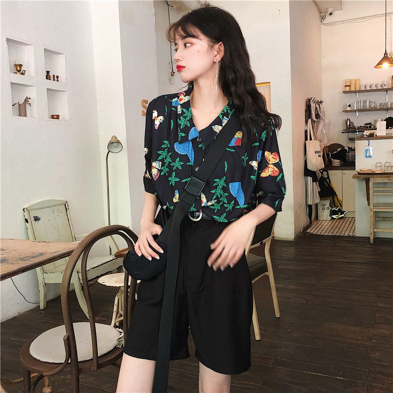 Shirts Women Corduroy Patch Po - Korean Student Lifestyle avis et prix