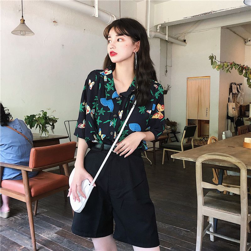 Shirts Women Corduroy Patch Po - Korean Student Lifestyle avis et prix